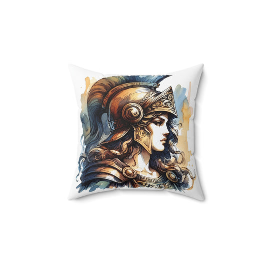 Athena Pillow, Greek Goddess Decor, Classical Educational Decor, Goddess of War Cushion - Spun Polyester Square Pillow, Home Decor, Throw