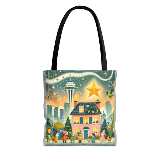 Seattle, Space Needle, Washington, Twinkle Twinkle Little Star,  Nursery Rhyme, Tote Bag, Book Bag, Library Bag, Gift, School Bag,