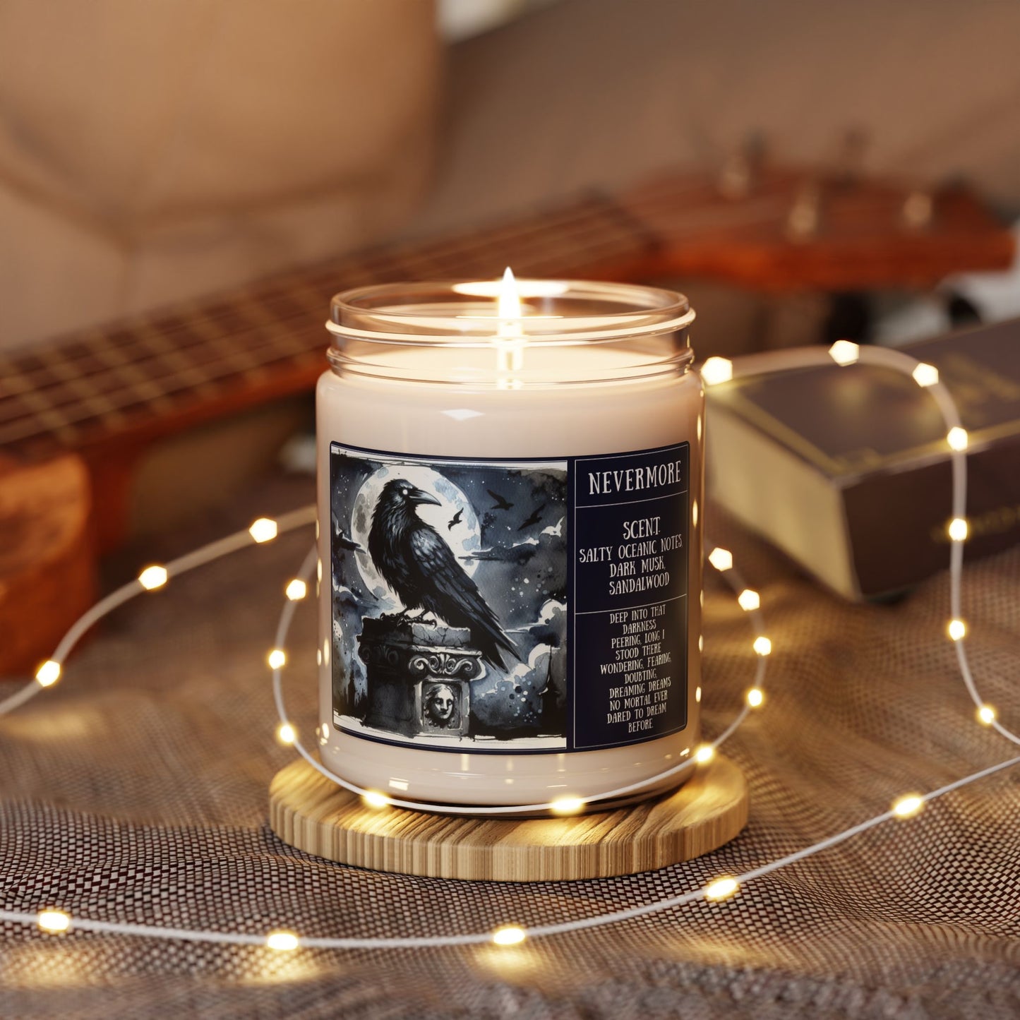 The Raven, Nevermore, Edgar Allan Poe, Poetry, Literary Candle, Fall, Autumn, Scented Soy Candle, 9oz