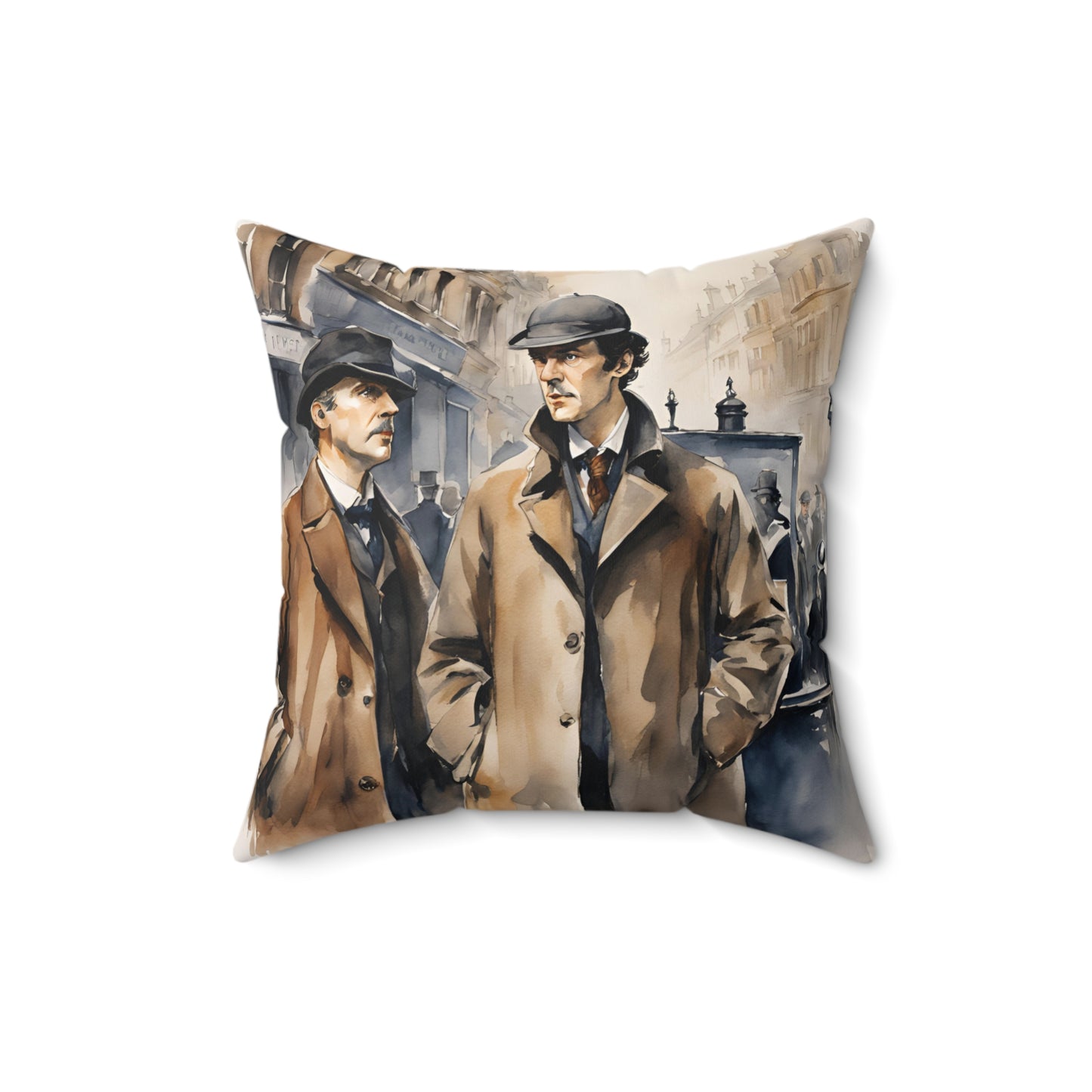 Literary Cushion Pillow, Sherlock Holmes, Watson, Elementary Decor, Book Nook, Sir Arthur Conan Doyle, Library Pillow, Spun Polyester Square