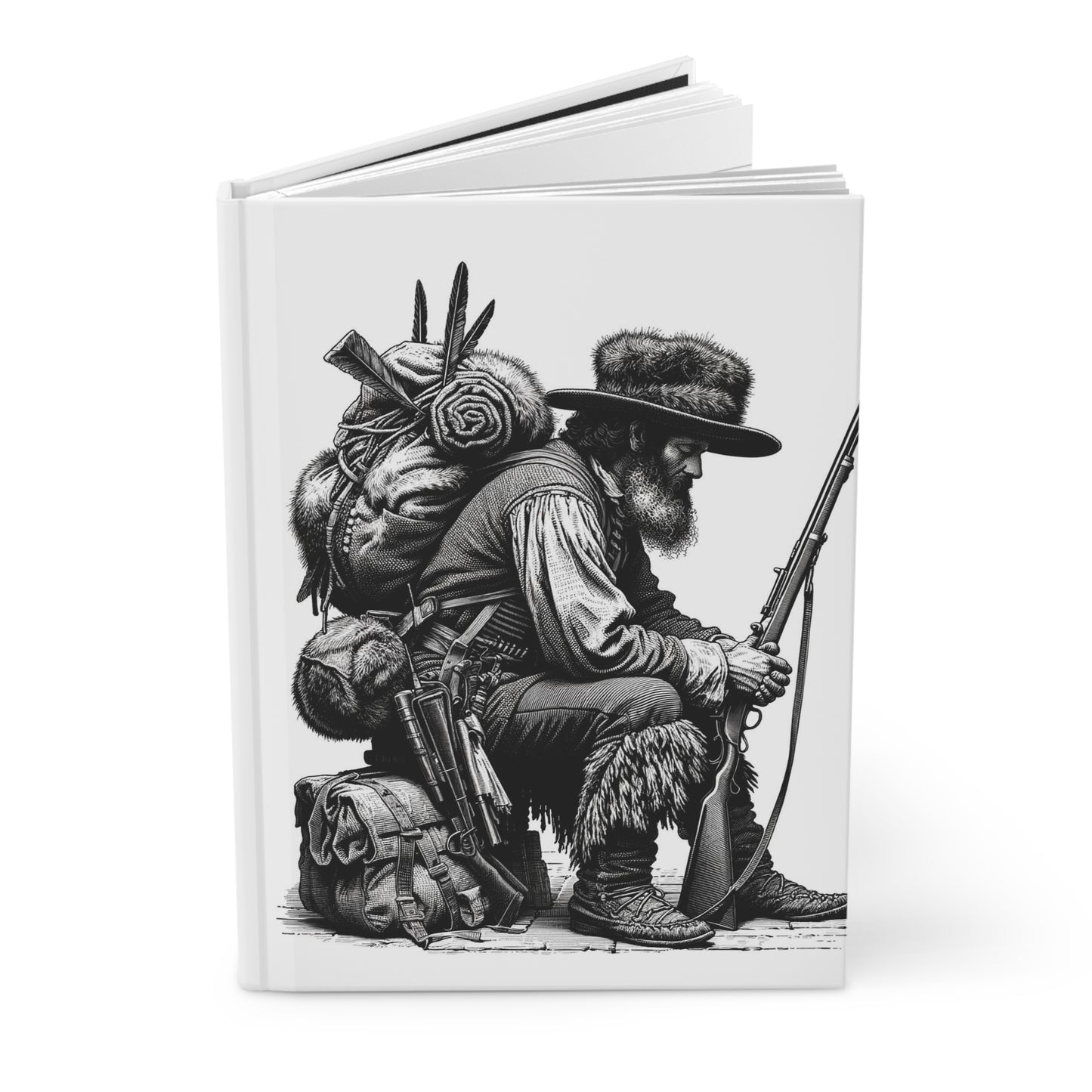 Mountain Man Rendevous, Pioneer, Rocky Mountains, Fur Trapper, Diary, Hardcover Journal Matte