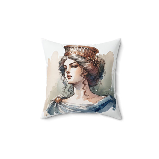 Hera Greek Goddess Pillow, Classical Education Square Cushion, Olympian Home Decor, Spun Polyester Bedding, Mythology Accent Pillow