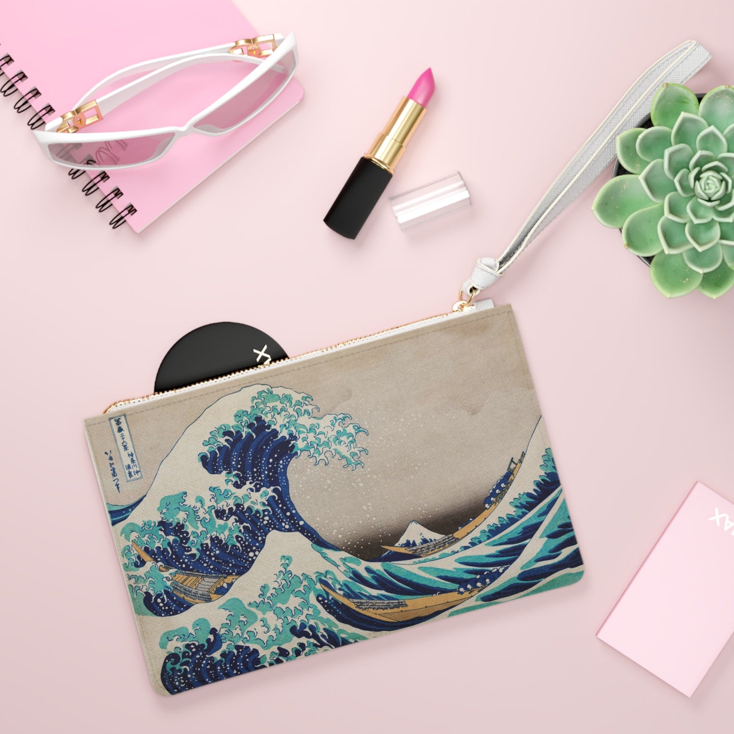 Japanese Print, Waves, Japan, Katsushika Hokusai, The Great Wave off Kanagawa, Pencil Case, Stationery, Gift, Artist Gift, Clutch Bag