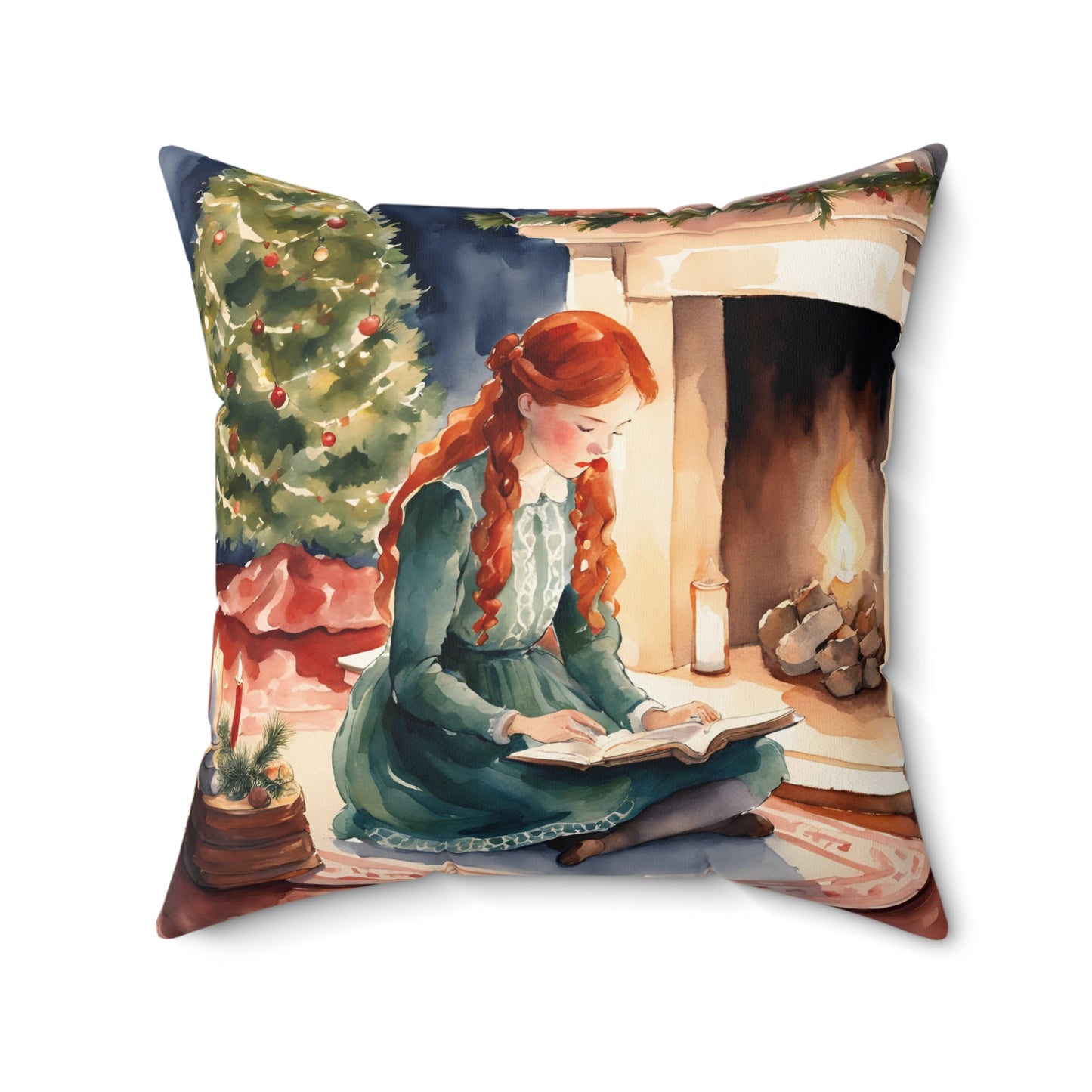 Literary Christmas Pillow - Anne of Green Gables, Holiday Winter Cushion, Book Nook Library Gift, Lucy Maud Montgomery Decor, Quote