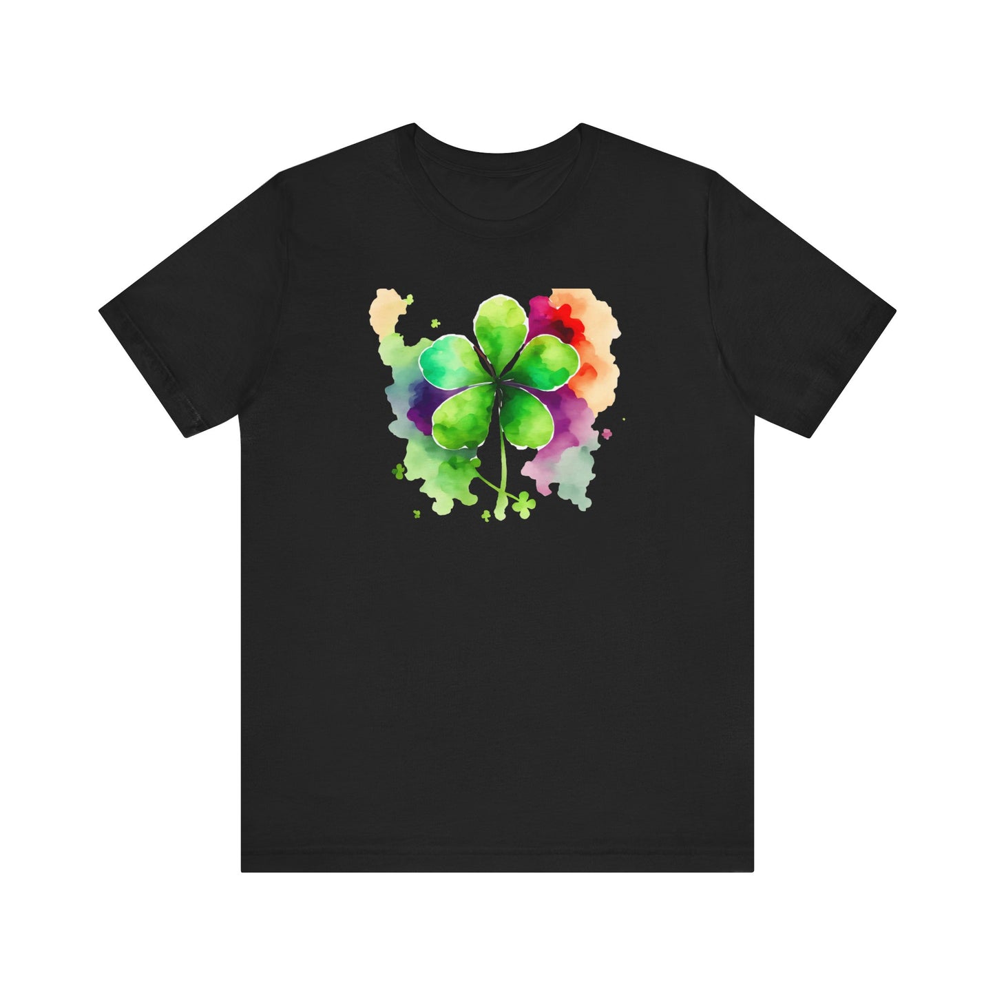 Cute, Watercolor, Four Leaf Clover, St. Patrick's Day, Unisex Jersey Short Sleeve Tee, T-shirt