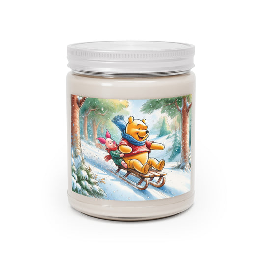 Winter Wonderland 9oz Scented Candle, Cozy Home Christmas Gift, Winnie the Pooh Piglet Candle, Magical Atmosphere, Holiday Candle, Festive