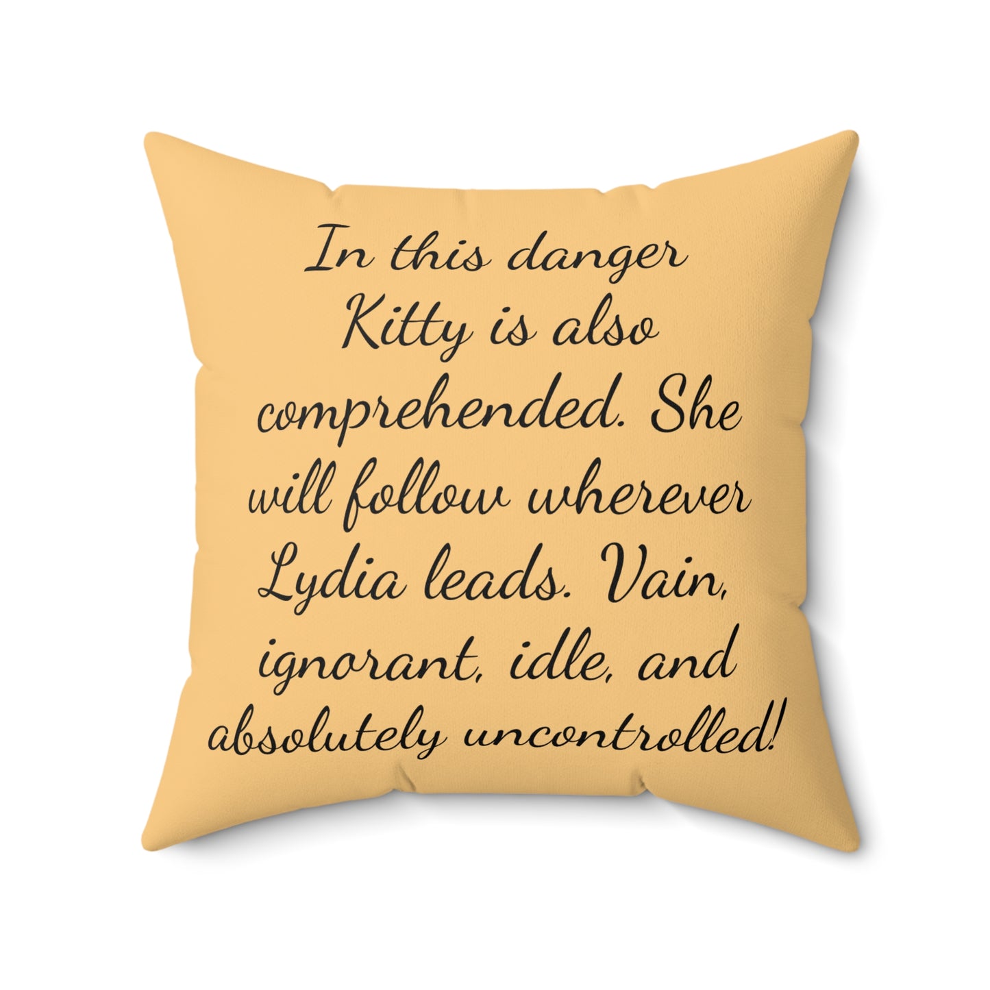 Literary Pillow, Regency Decor, Austenite Gift, Jane Austen Inspired, Kitty Bennet, Pride and Prejudice Pillow, Cushion