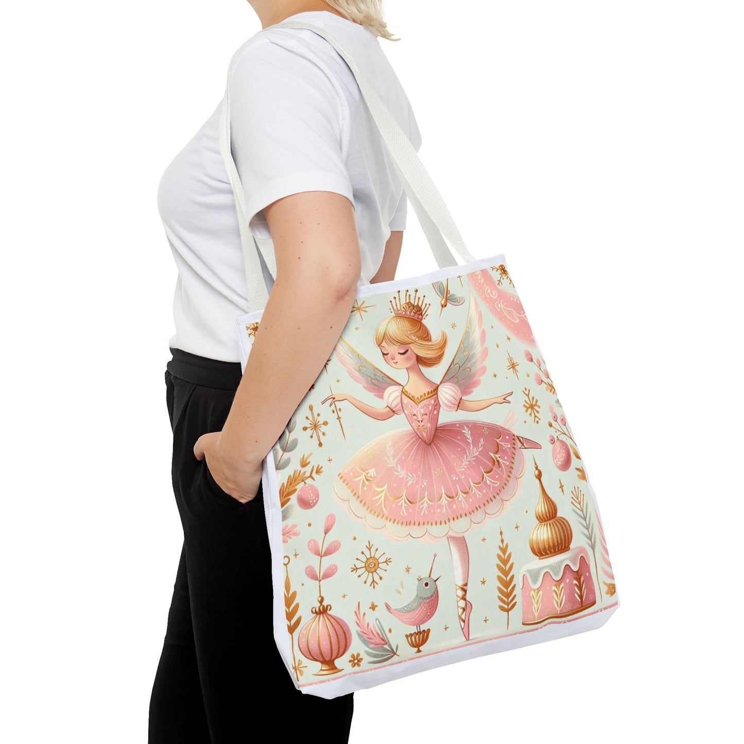Sugar Plum Fairy Nutcracker Ballet Dance Tote Bag, Dancer, School & Book Bag (AOP)