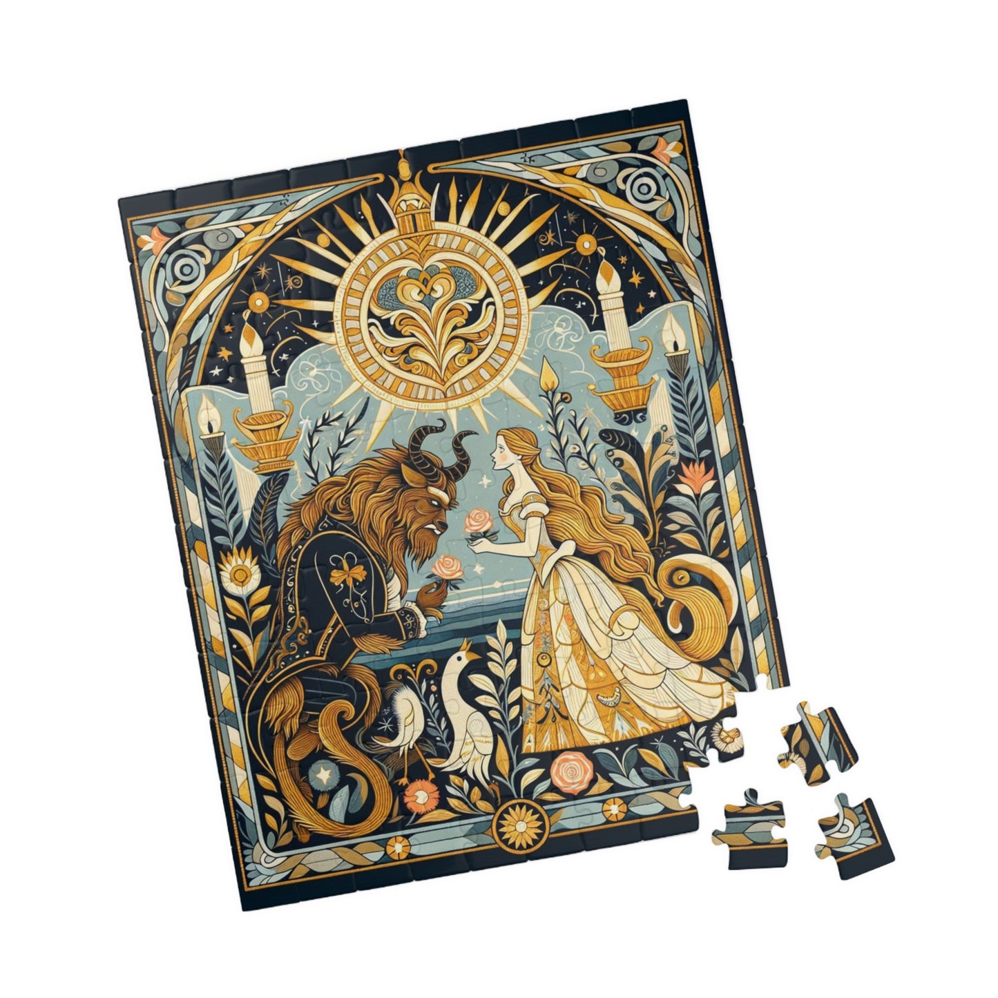 Puzzle - Beauty and the Beast, Fairy Tale Puzzle. Jigsaw, Game, Brain Teaser. Unique Gift for Disney Fans, Adults, Kids. Home Activity,