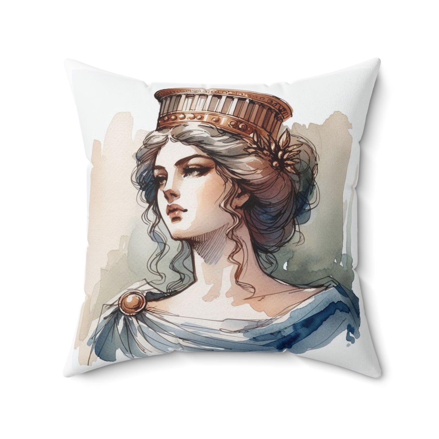 Hera Greek Goddess Pillow, Classical Education Square Cushion, Olympian Home Decor, Spun Polyester Bedding, Mythology Accent Pillow