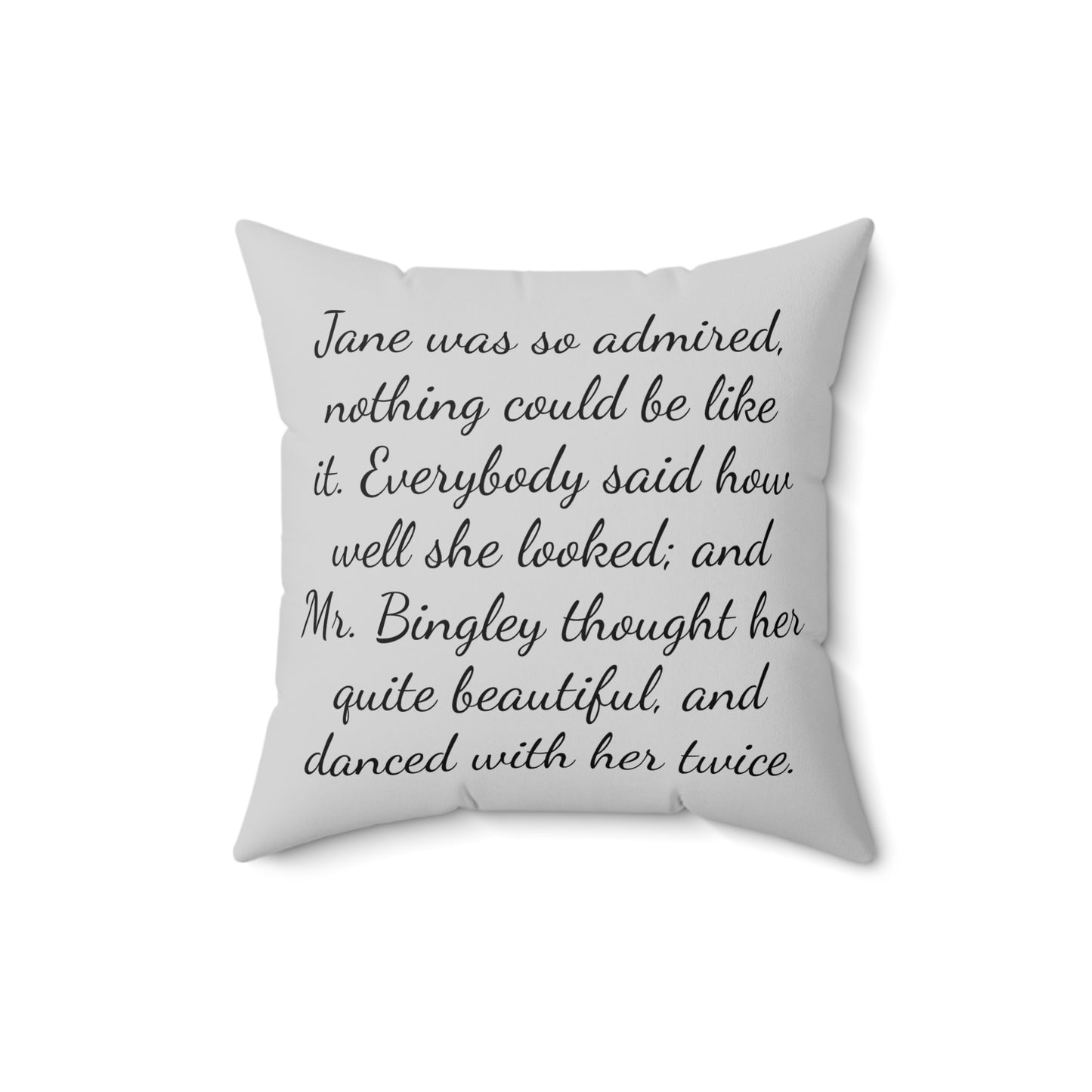 Literary Pillow Square Cushion - Jane Austen Pride and Prejudice, Austenite Regency Decor, Book Lover Gift, Reading Nook Accessory, Home