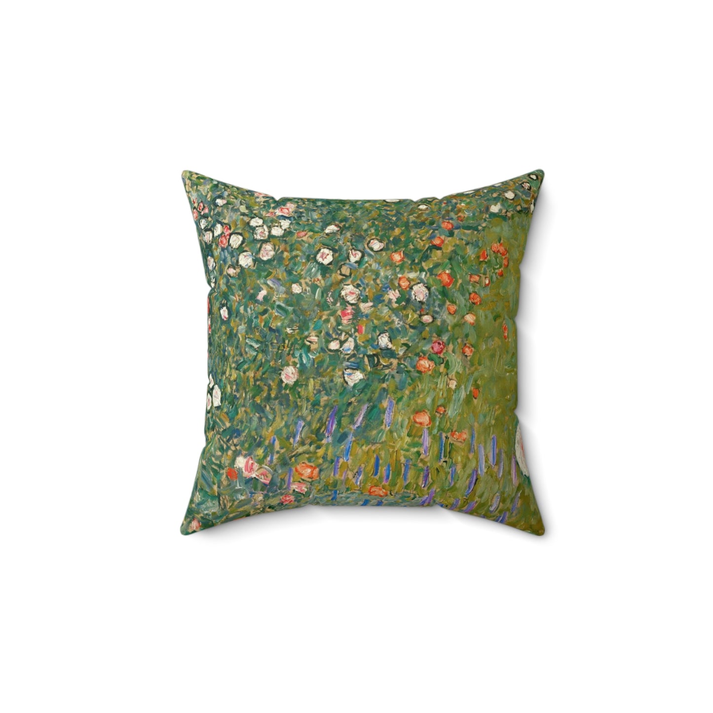 Gustav Klimt, Italian Garden, Roses,  Square Pillow, Art, Artist, Painting, Museum, Gift