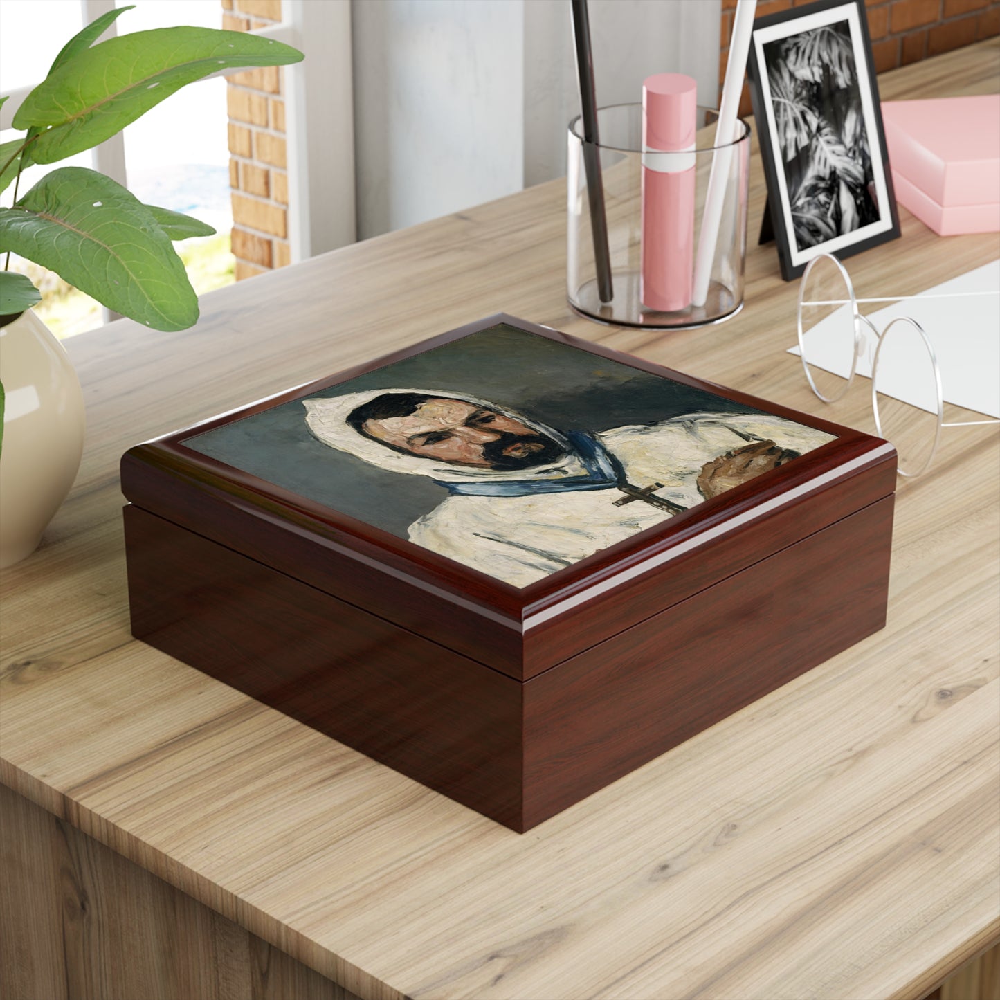Gothic Gift, Paul Cezanne, Monk, Portrait, Jewelry Box