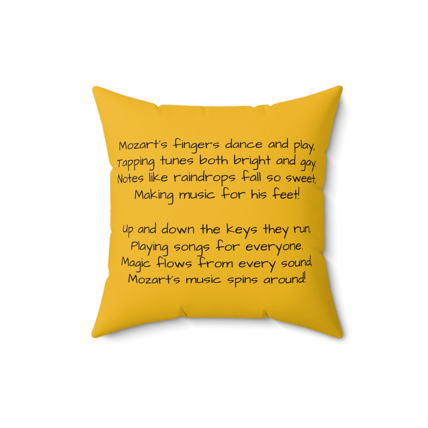 Mozart Music Library Square Pillow - Classical Music Home Decor, Teacher Gift, Kids Room Decoration, Gift for Music Lover, Classroom Accent