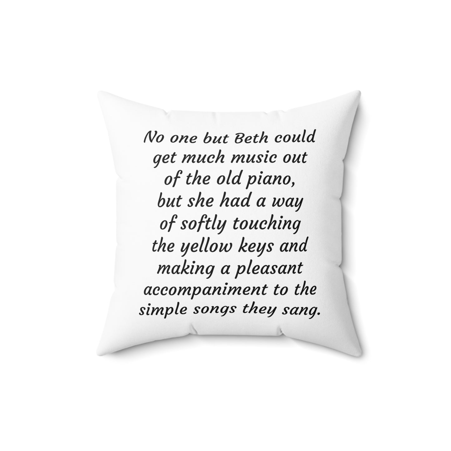 Little Women Square Pillow, Louisa May Alcott Literary Christmas Decor, Spun Polyester Cushion, Book Lover Gift