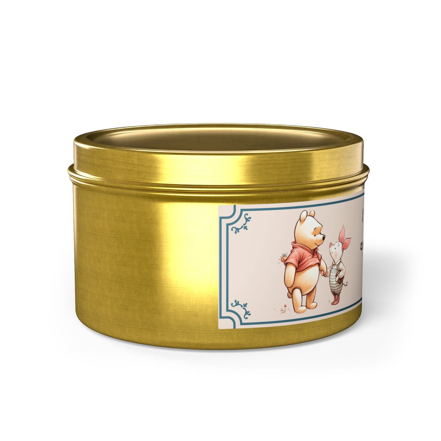 Tin Candles, Winnie the Pooh Piglet Baby Shower Party Birthday Gift, Soy Wax Candle Holder, Home Decor, Custom Scented Candle, Gift Set,