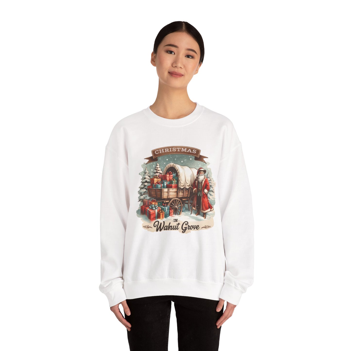 Laura Ingalls Wilder Christmas Crewneck Sweatshirt, Walnut Grove Holiday Gift, Vintage Style Christmas Apparel, Winter Layer, Unisex