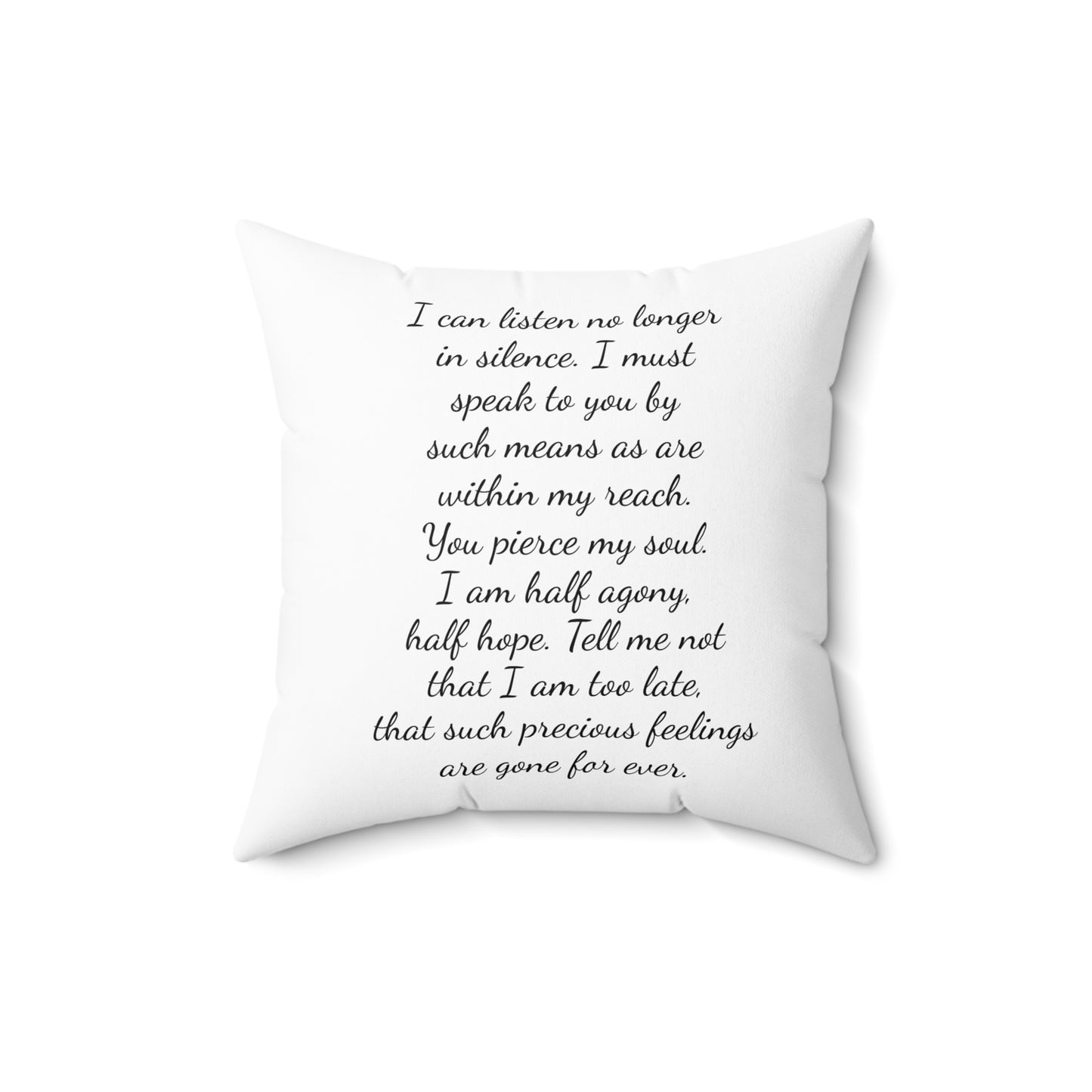 Jane Austen Pillow, Literary Home Decor, Regency Quote Cushion, Persuasion Gift, Spun Polyester Square Pillow