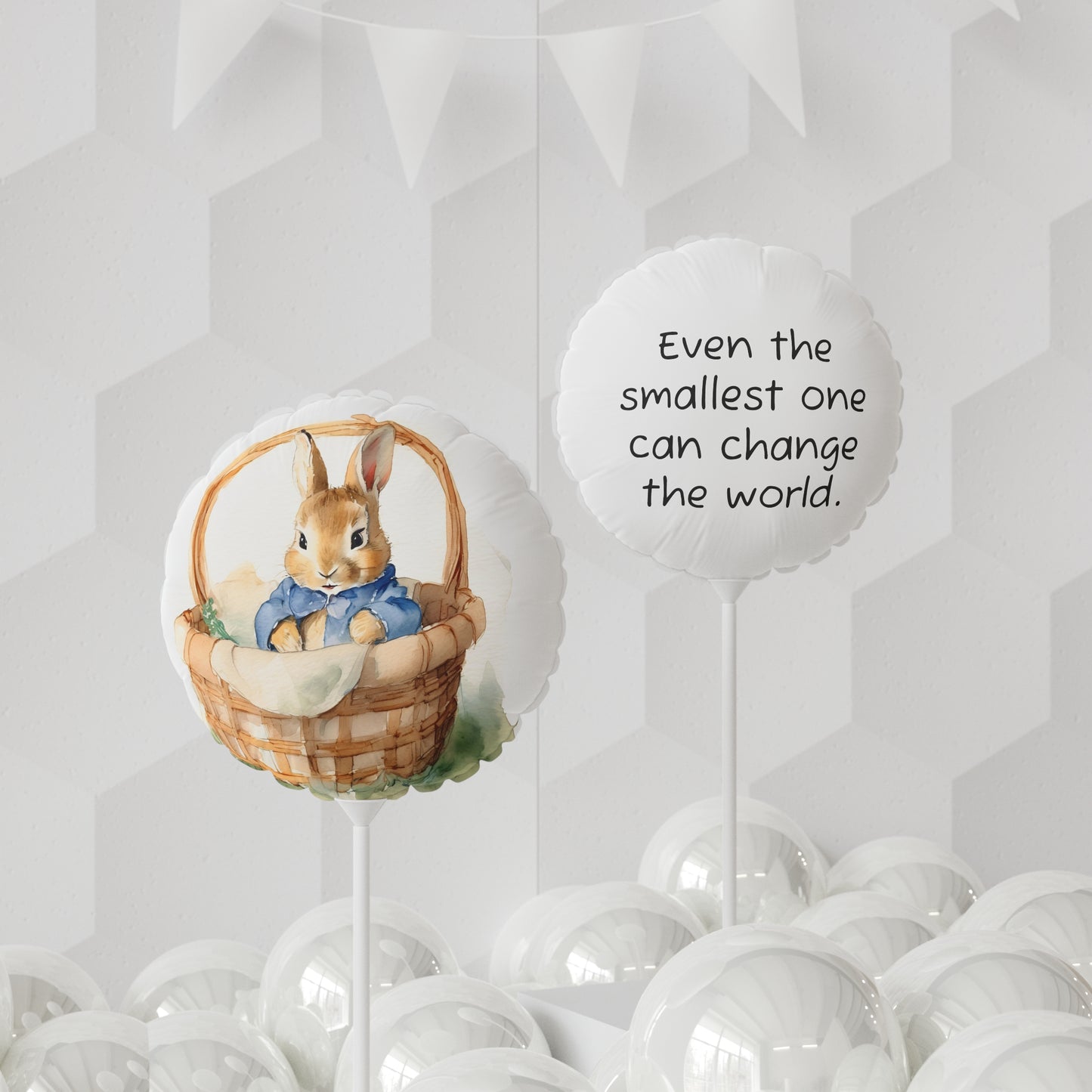 Peter Rabbit Baby Shower Balloon, Round 11" Party Supplies Easter Decoration, Heart-shaped, Balloon Bouquet, Nursery Decor, Baby Gift,
