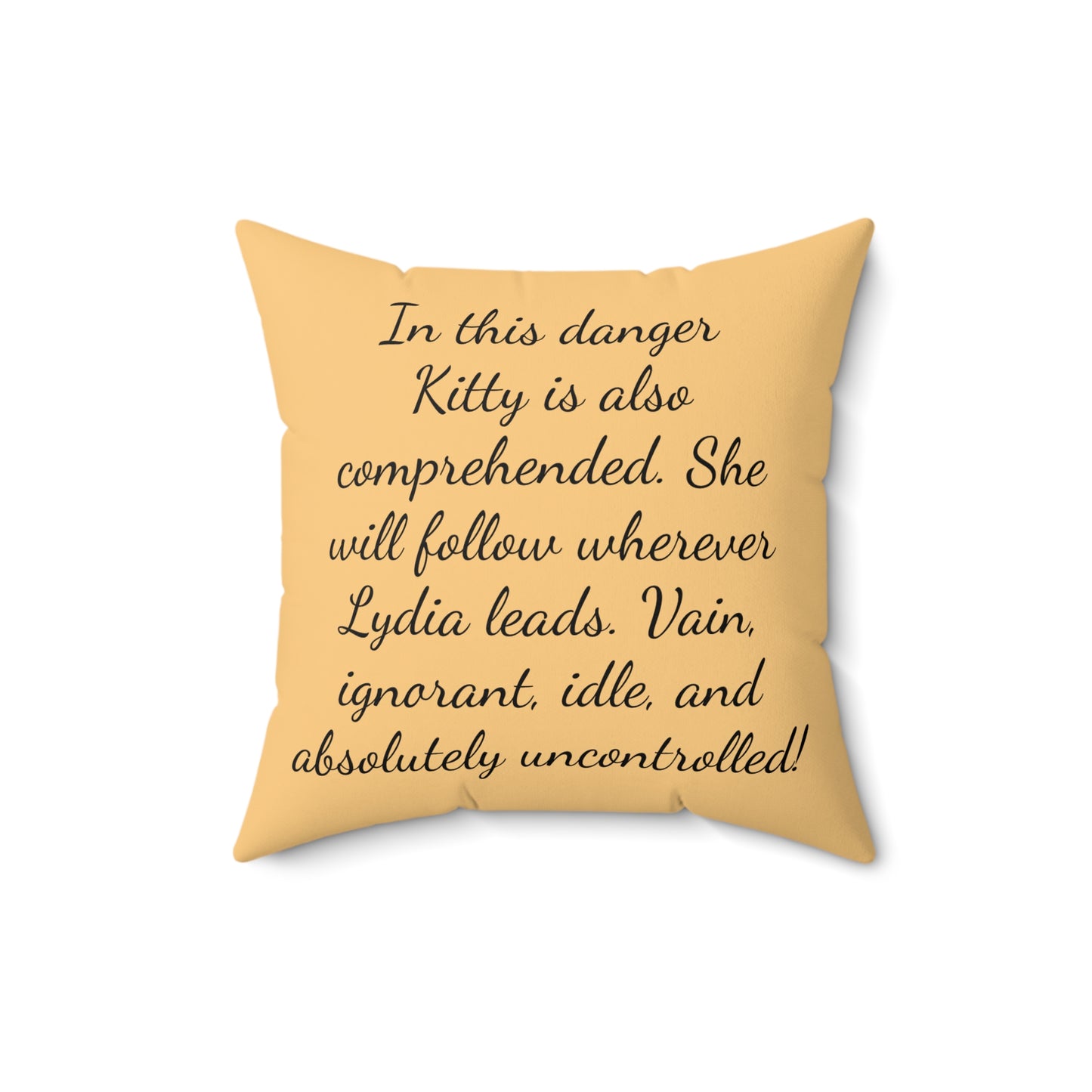 Literary Pillow, Regency Decor, Austenite Gift, Jane Austen Inspired, Kitty Bennet, Pride and Prejudice Pillow, Cushion