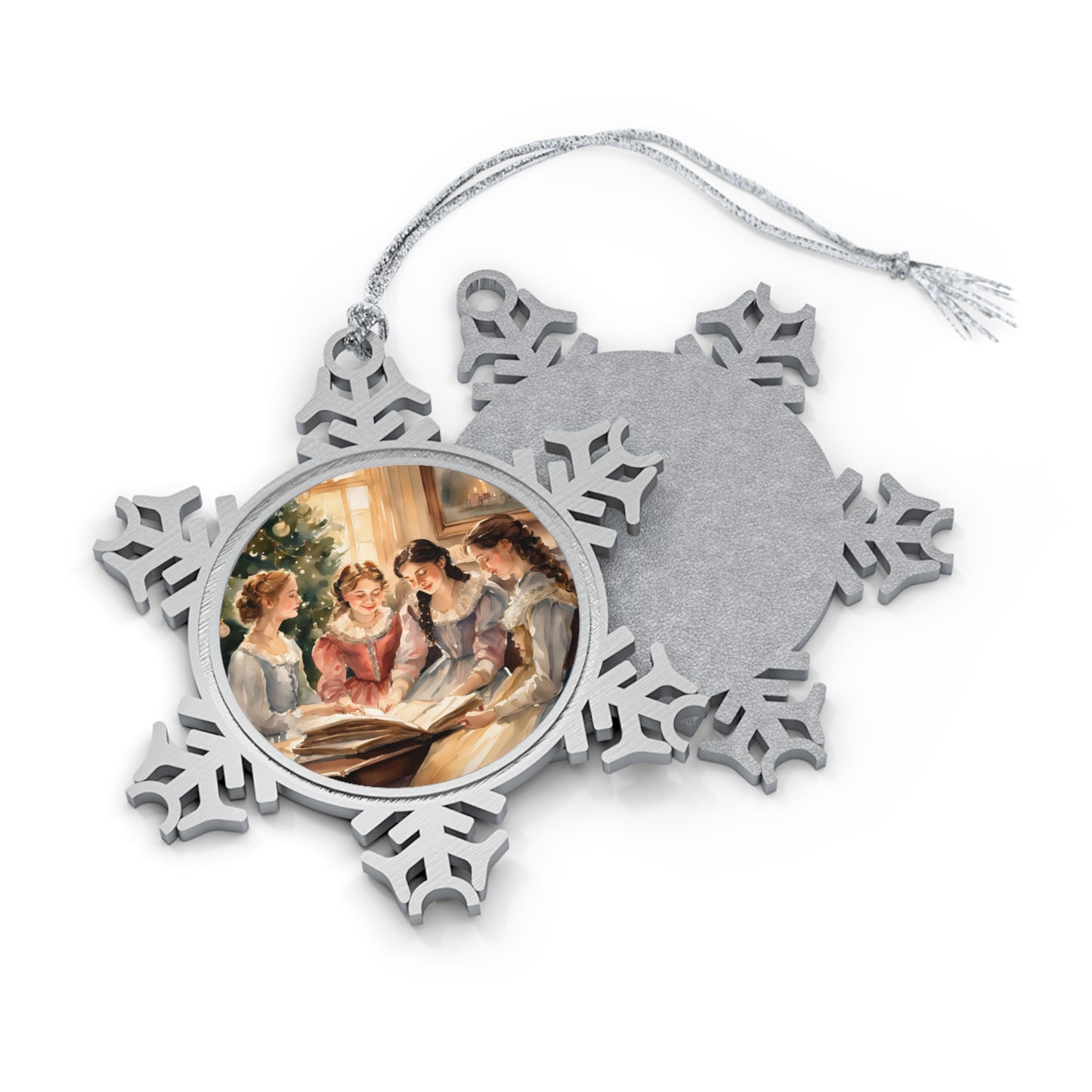 Pewter Ornament, Little Women Christmas Decoration, Winter Keepsake, Holiday Gift, Festive Home Decor, Seasonal Ornament, Snowflake