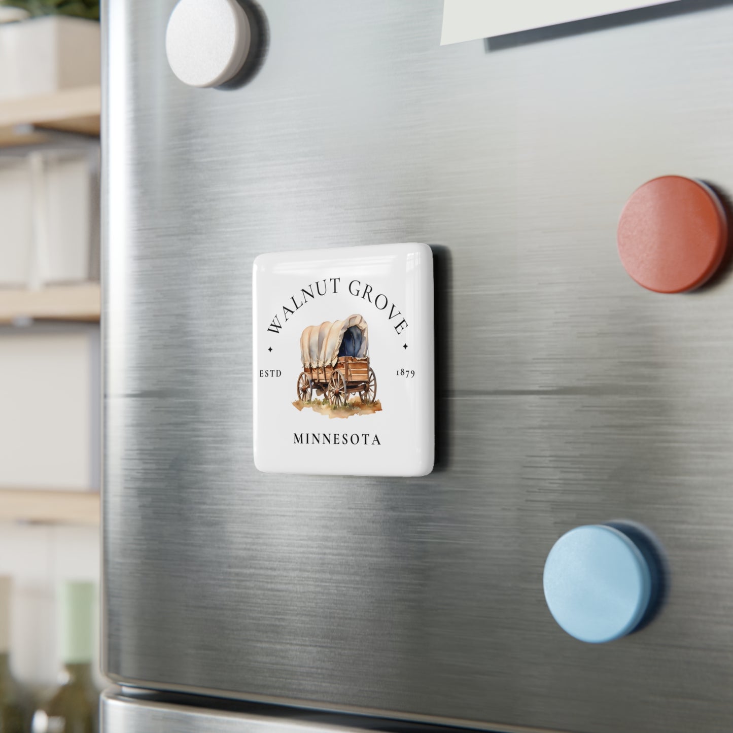 Little House on the Prairie, Walnut Grove, Laura Ingalls Wilder, Porcelain Magnet, Square, Gift
