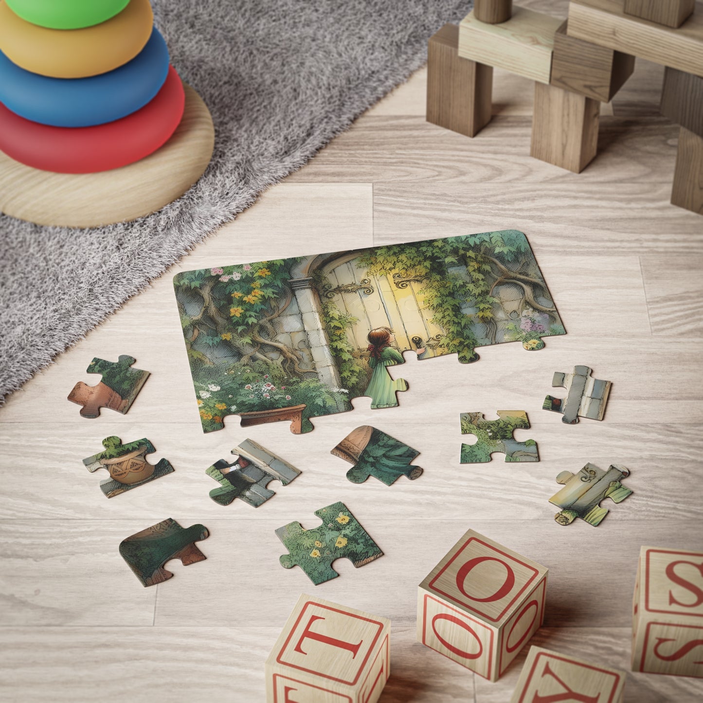 Kids' Puzzle - The Secret Garden, Frances Hodgson Burnett - Educational Literary Classroom 30-Piece, Children's Activity Toy, Jigsaw Game,