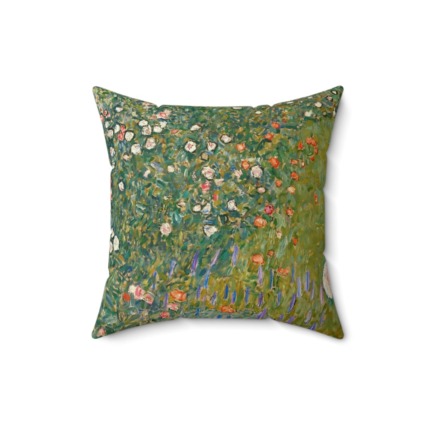 Gustav Klimt, Italian Garden, Roses,  Square Pillow, Art, Artist, Painting, Museum, Gift