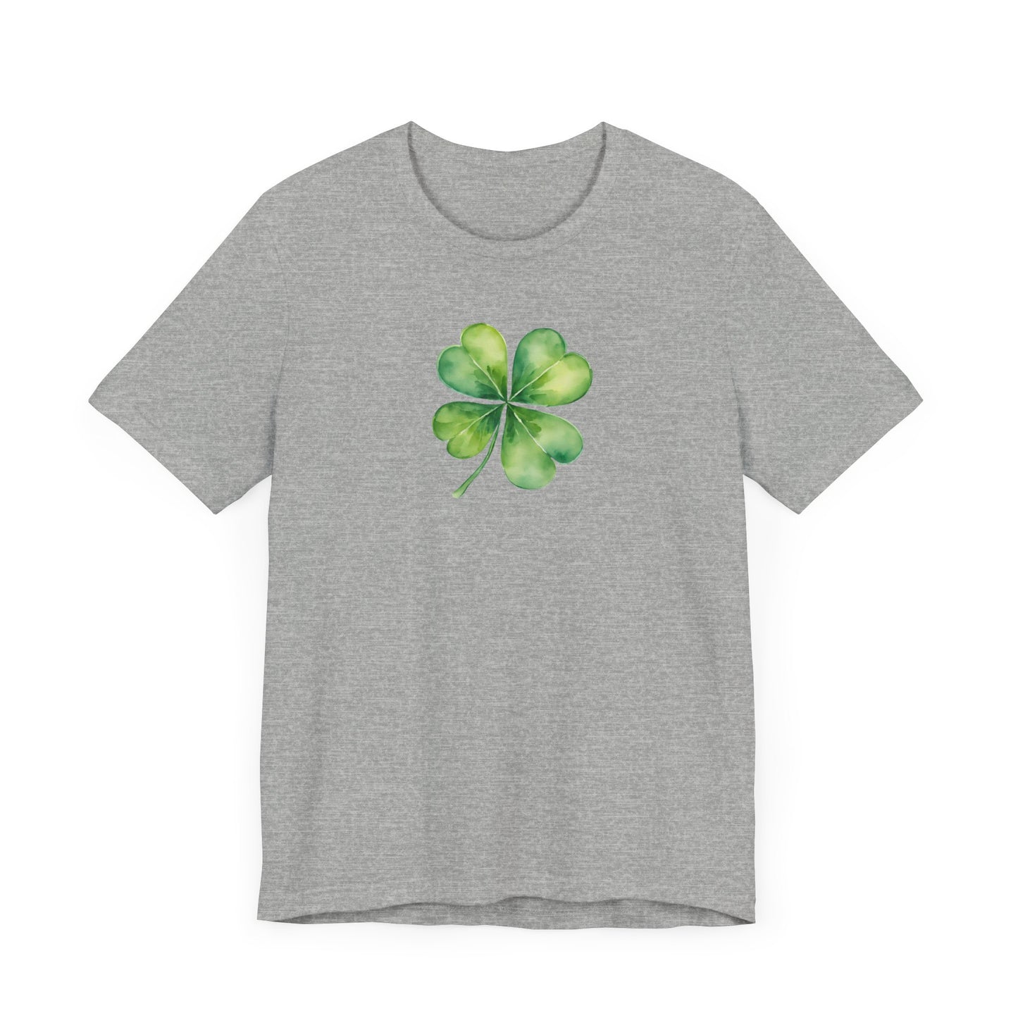 Cute Watercolor Clover St Patrick's Day, Jersey Short Sleeve Tee, T-Shirt