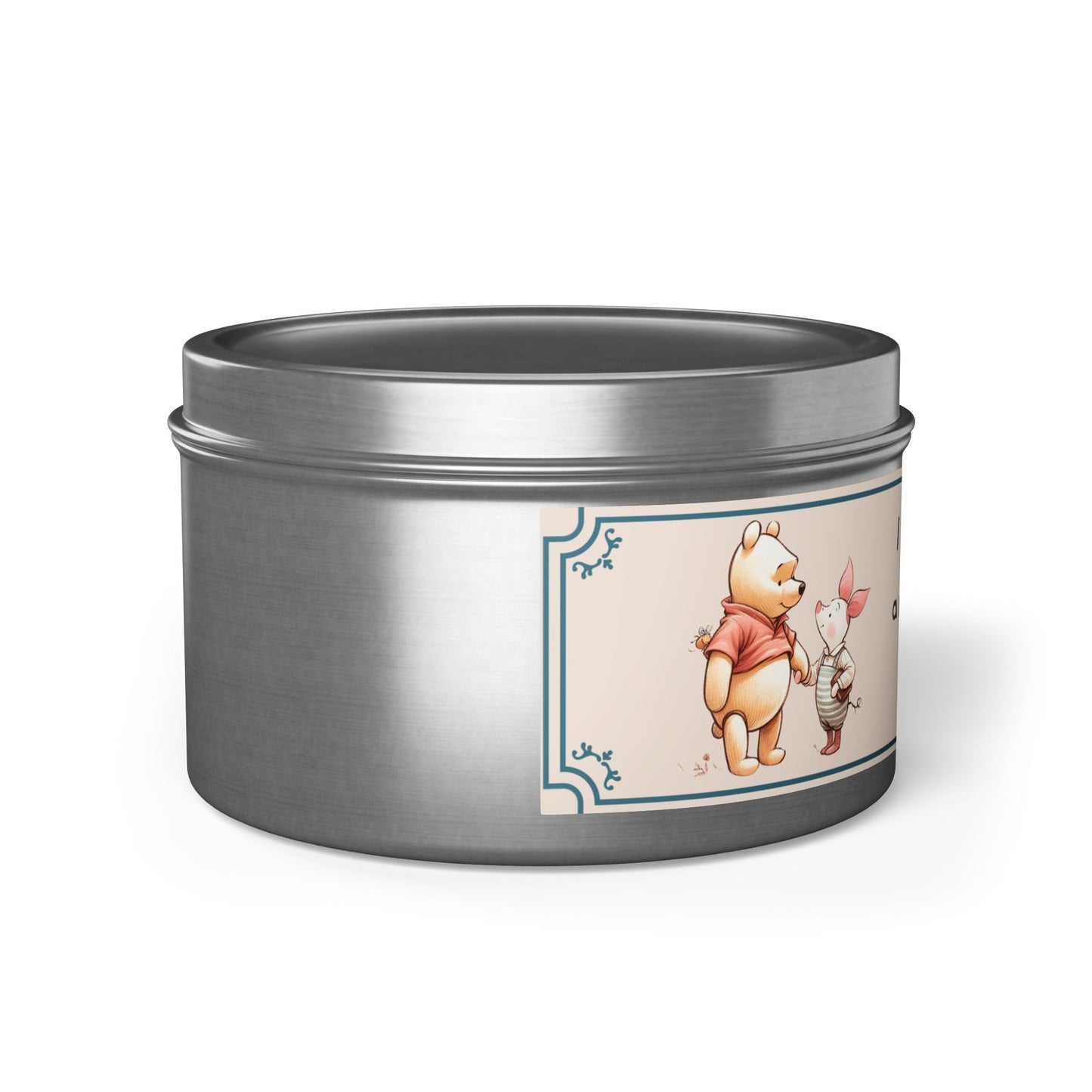 Tin Candles, Winnie the Pooh Piglet Baby Shower Party Birthday Gift, Soy Wax Candle Holder, Home Decor, Custom Scented Candle, Gift Set,
