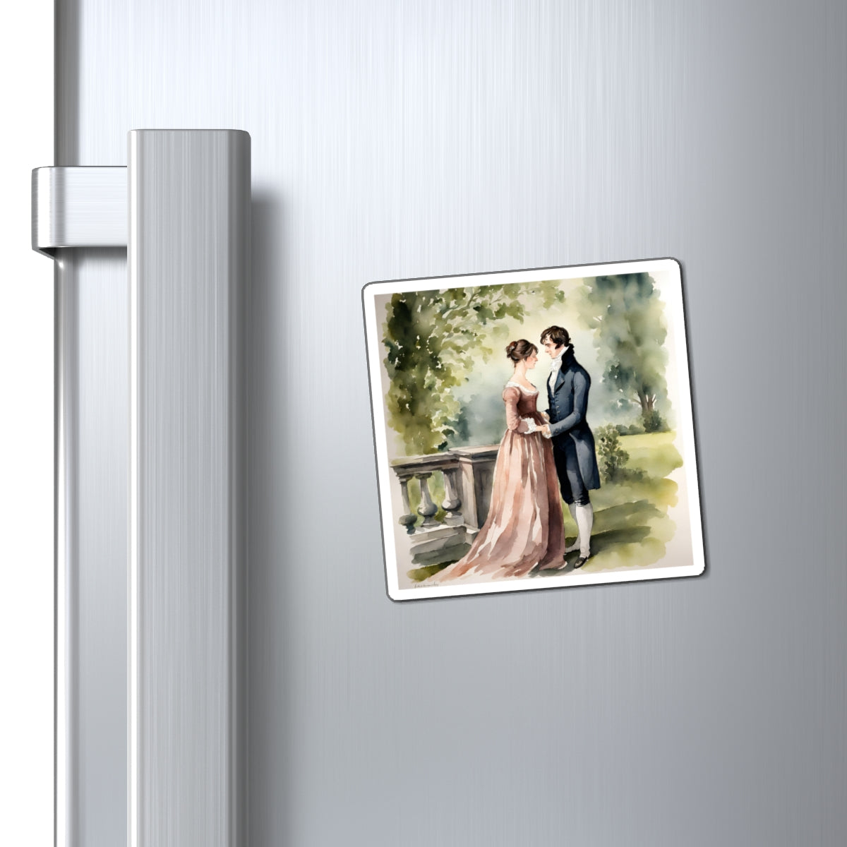 Pride and Prejudice, Darcy, Elizabeth, Jane Austen, Pemberley, Watercolor Magnet