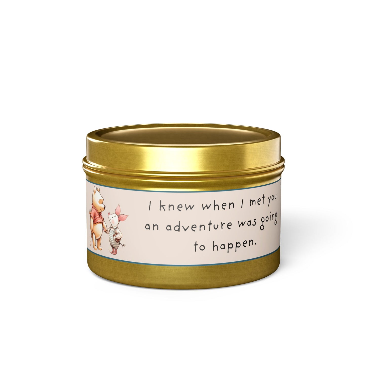 Tin Candles, Winnie the Pooh Piglet Baby Shower Party Birthday Gift, Soy Wax Candle Holder, Home Decor, Custom Scented Candle, Gift Set,