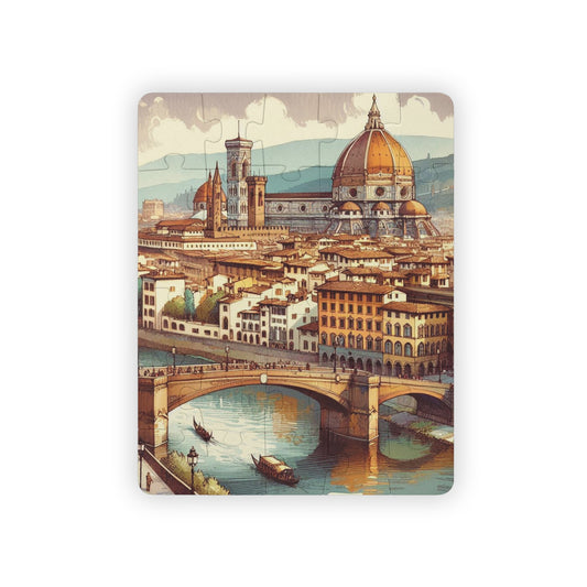 Florence Italy Geography Educational Game Puzzle for Kids, 30-Piece Jigsaw Toy - Fun Learning Activity, Geography Puzzle, Travel Gift,