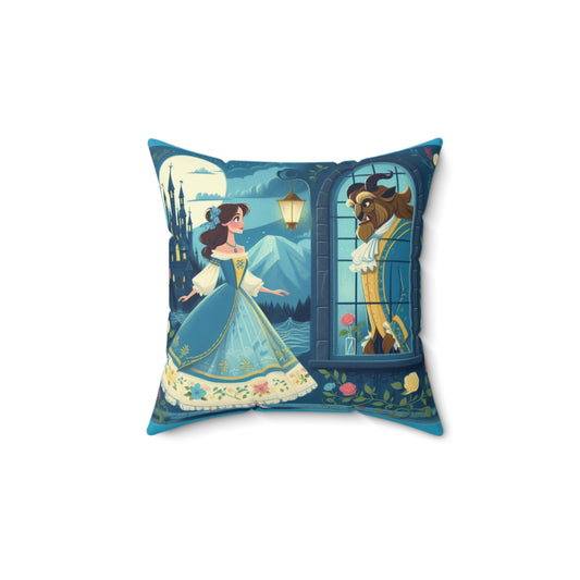 Beauty and the Beast, Square Pillow, Literary Pillow, Library, Book Nook, Reading Corner, Classroom, Teacher, Gift, Fairytale
