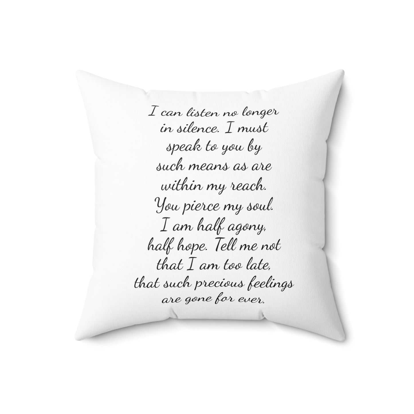 Jane Austen Pillow, Literary Home Decor, Regency Quote Cushion, Persuasion Gift, Spun Polyester Square Pillow
