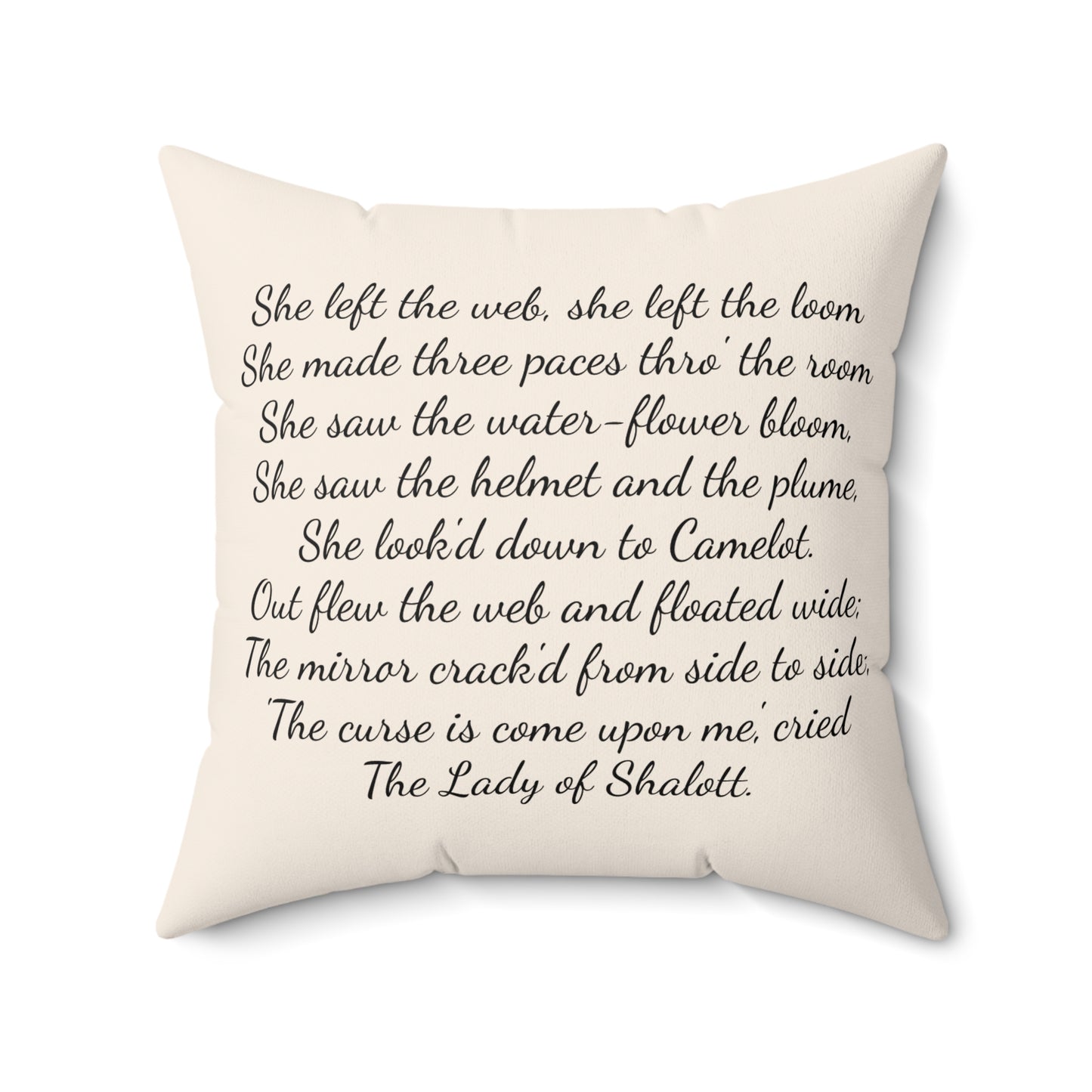 Lady of Shalott Pillow Cover, Throw Pillow, Literary Gift, Cozy Home Accent, Cozy Reading Nook Decoration, Lord Alfred Tennyson Poem Cushion