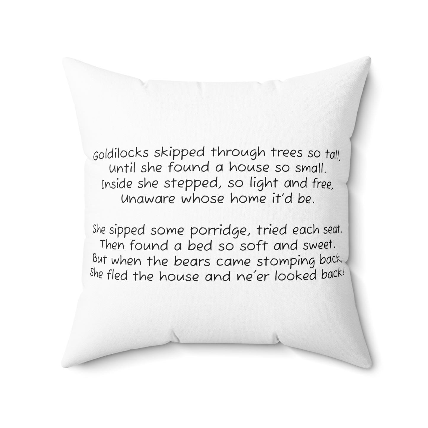Goldilocks and the Three Bears Decorative Pillow, Cozy Home Decor, Kid's Room Accent, Storybook Pillow, Fun Gift for Children