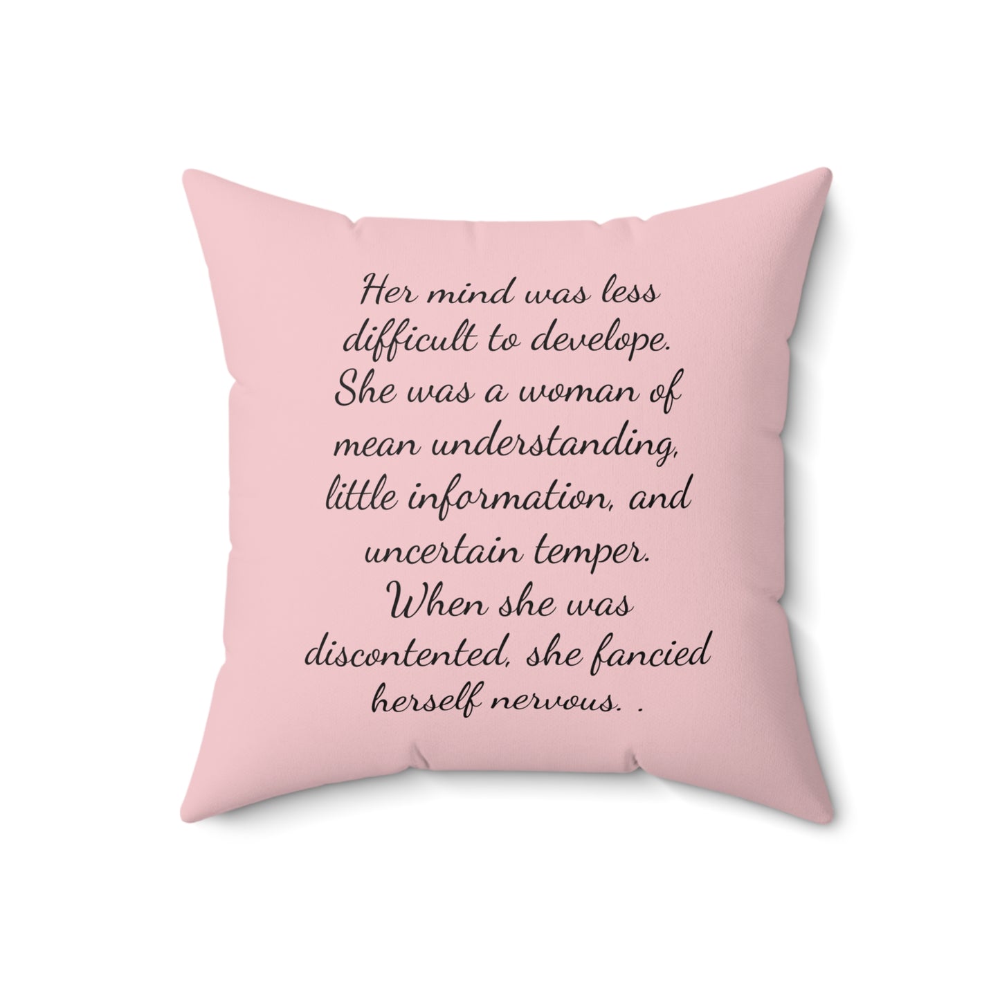 Literary Square Pillow, Pride and Prejudice Regency Quote, Jane Austen Fan Gift, Mrs Bennett Family Pillow, Austenite Home Decor - Spun