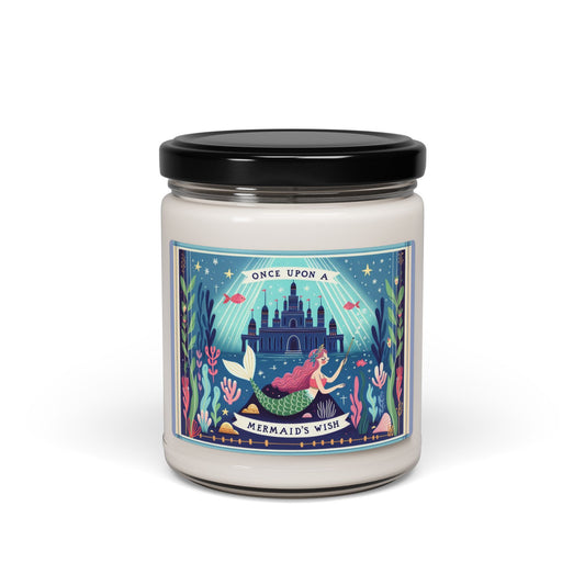 Once Upon A Mermaid's Wish Scented Soy Candle Fairytale Candle, Hans Christian Anderson, Gift for Her, Relaxation Candle, Aromatherapy