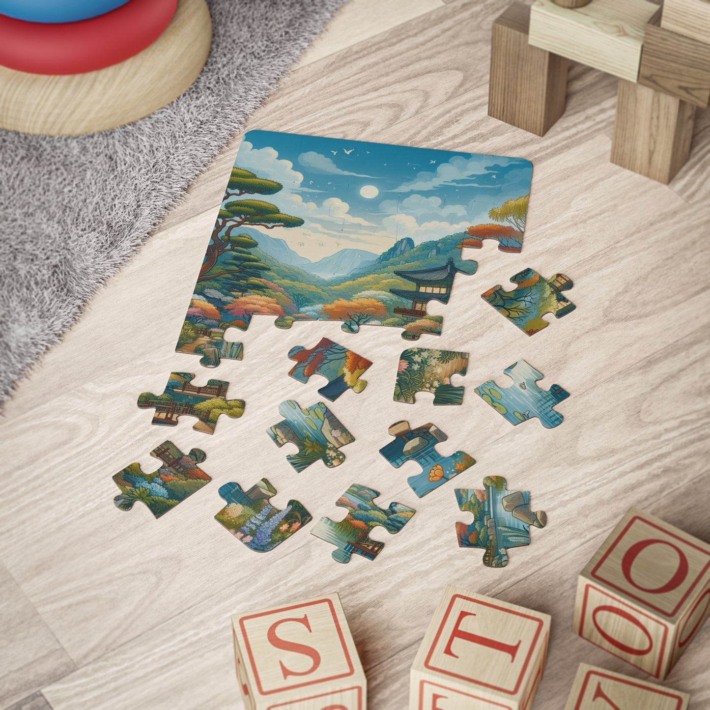 Kids' Puzzle, 30-Piece - Garden of Morning Calm Educational Gift Game, South Korea - Fun Jigsaw Puzzle for Children, Nature Theme Activity -