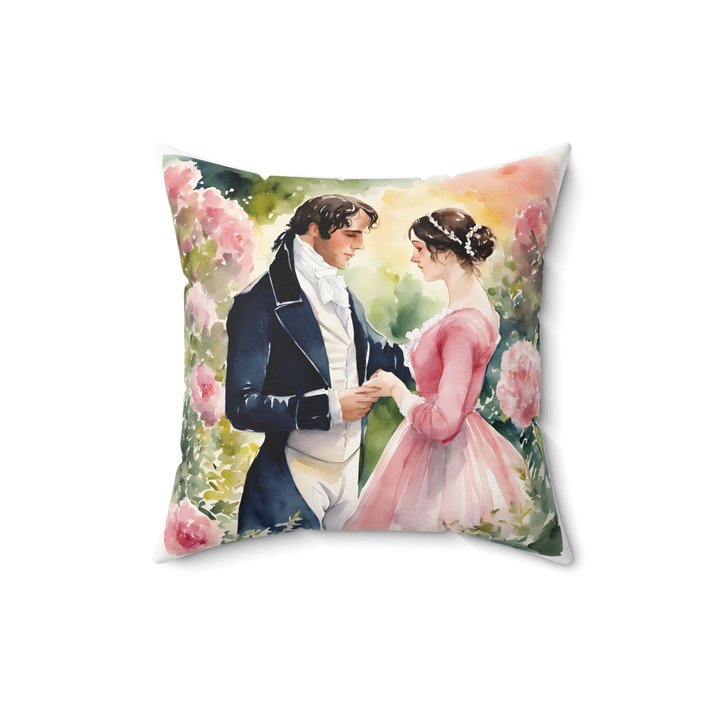 Jane Austen Pride and Prejudice Square Pillow - Regency Home Decor Cushion, Book Lover Gift, Library Accent Pillow