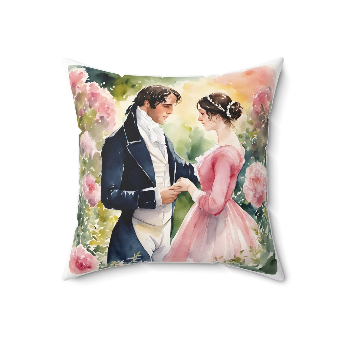 Jane Austen Pride and Prejudice Square Pillow - Regency Home Decor Cushion, Book Lover Gift, Library Accent Pillow
