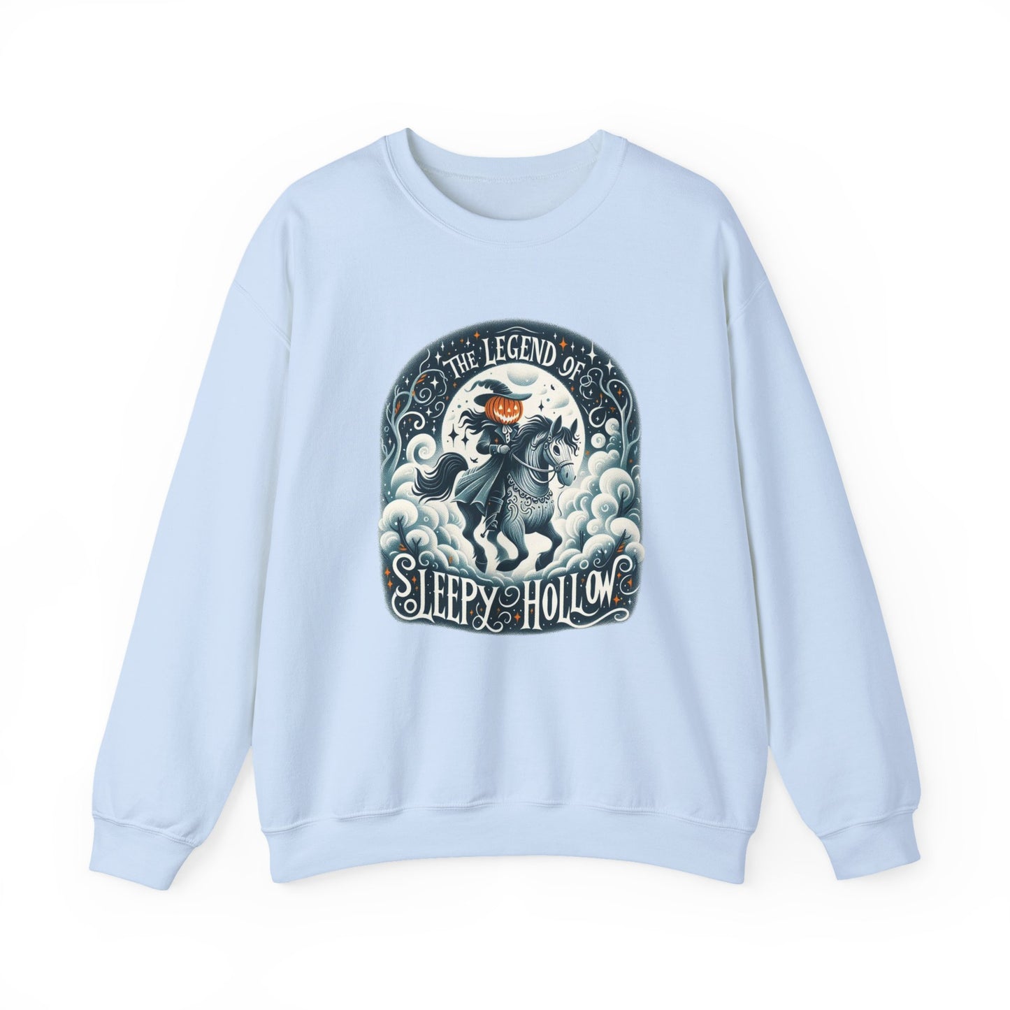 Legends of Sleepy Hollow Crewneck Sweatshirt, Halloween Fall Apparel, Pumpkin Design, Spooky Gift, Cozy Unisex Sweatshirt