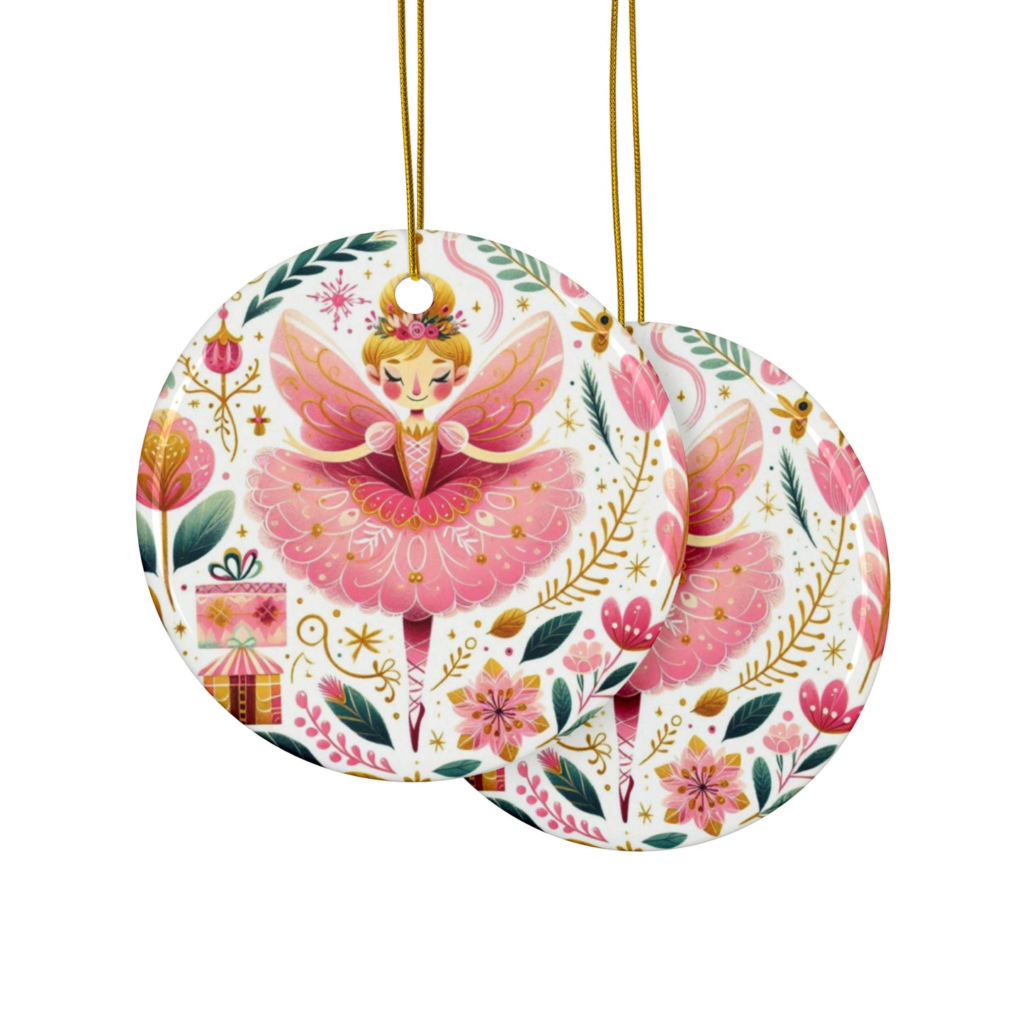Ceramic Ornaments, 2-Side Print, (1pc, 3pcs, 5pcs, 10pcs)