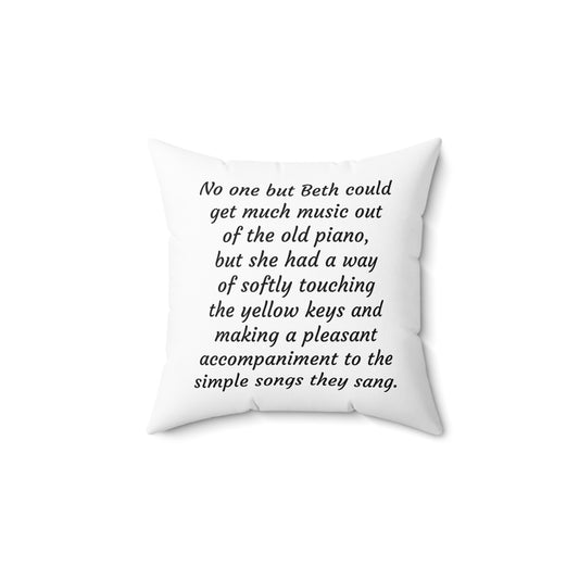 Little Women Square Pillow, Louisa May Alcott Literary Christmas Decor, Spun Polyester Cushion, Book Lover Gift