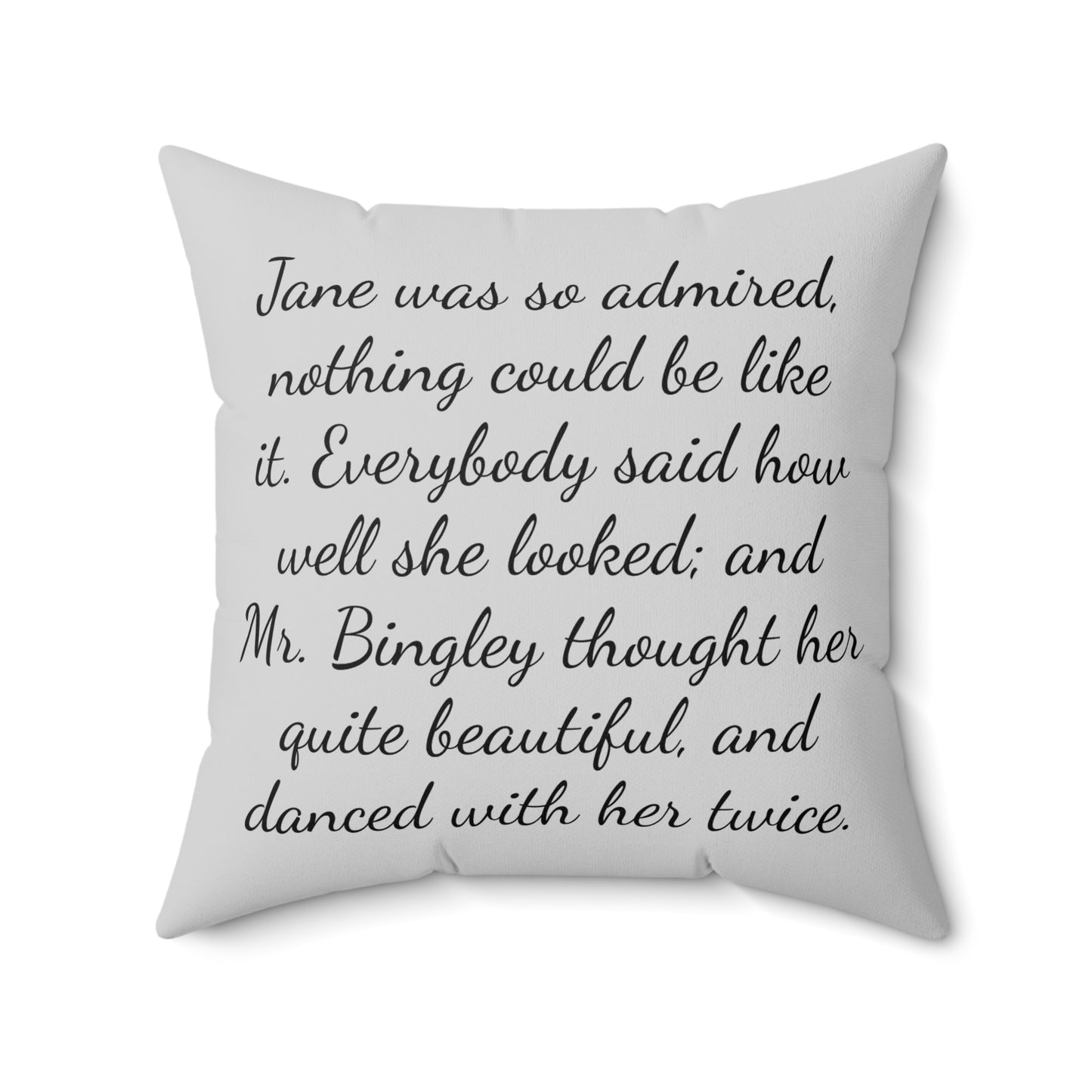 Literary Pillow Square Cushion - Jane Austen Pride and Prejudice, Austenite Regency Decor, Book Lover Gift, Reading Nook Accessory, Home