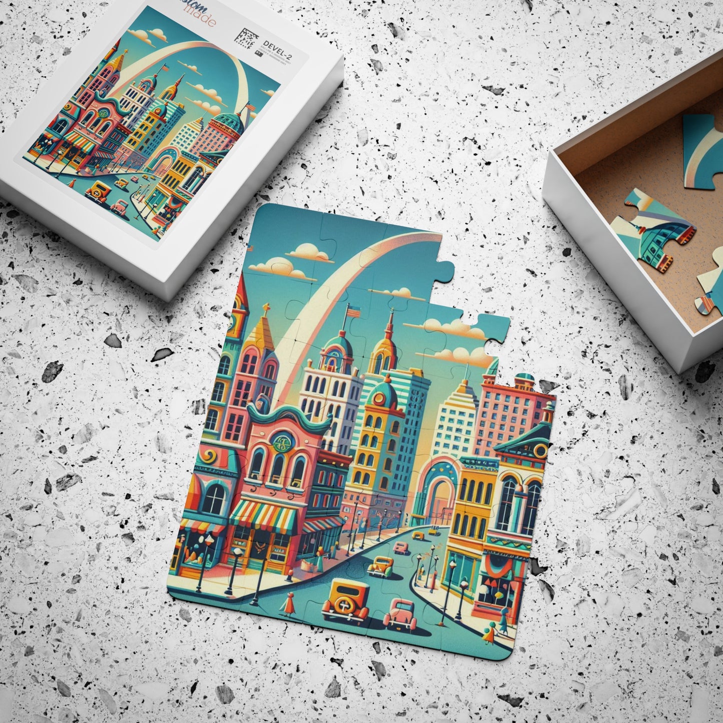 Colorful St Louis, Missouri Cityscape Kids' Puzzle, 30-Piece, Learning Toy, Family Activity, Educational Gift, Imagination Booster, Playtime