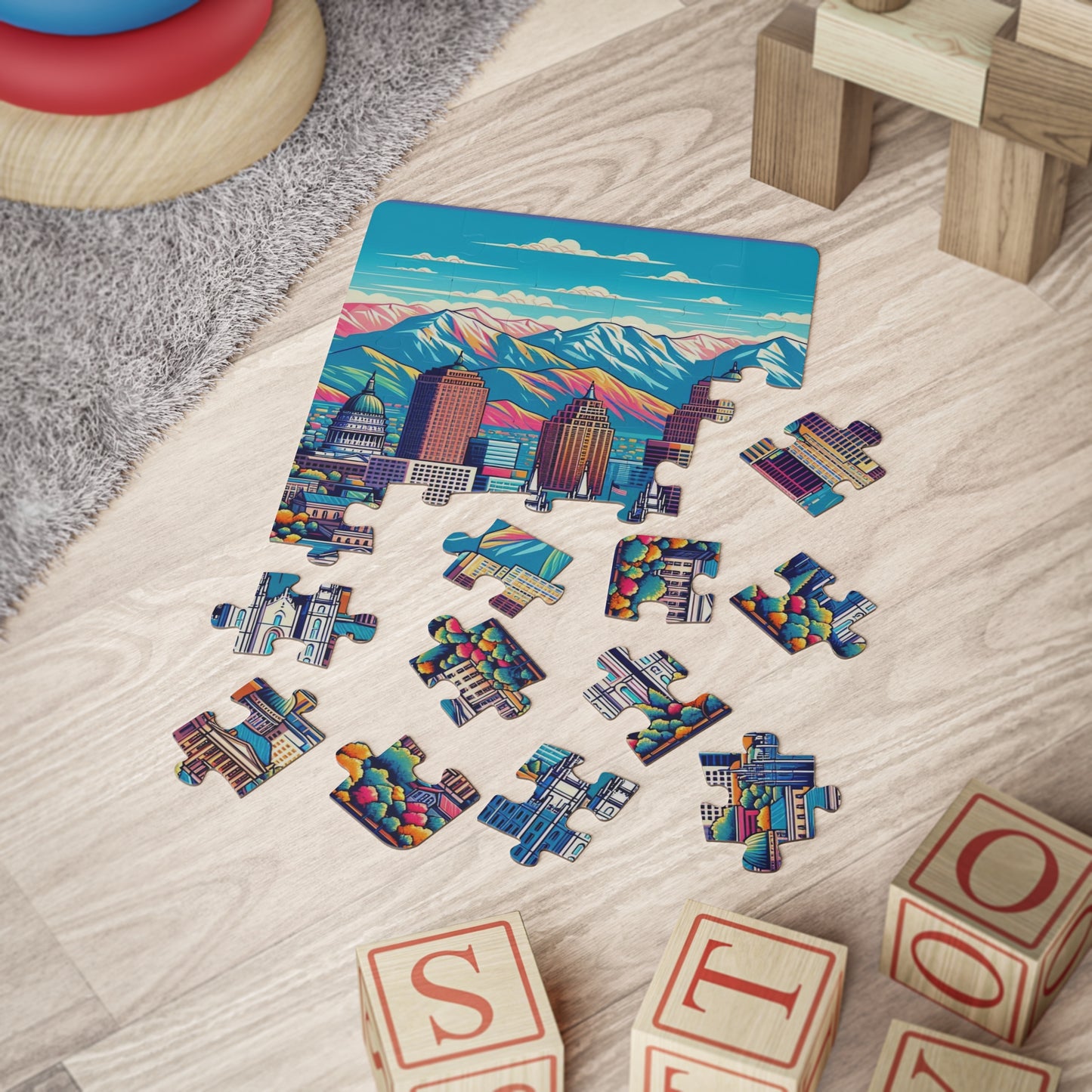 Salt Lake City Utah Kids' Puzzle, 30-Piece, Fun Educational Activity, Interactive Learning Toy, Family Game Night, Great Gift for Children