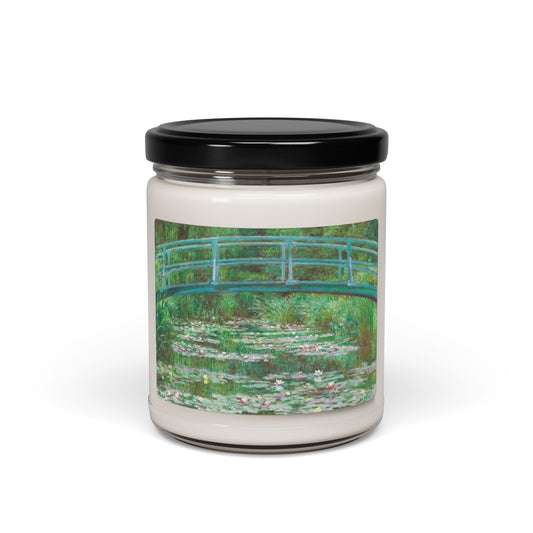 Claude Monet, Japanese Bridge, Waterlilies, Scented Soy Candle, 9oz