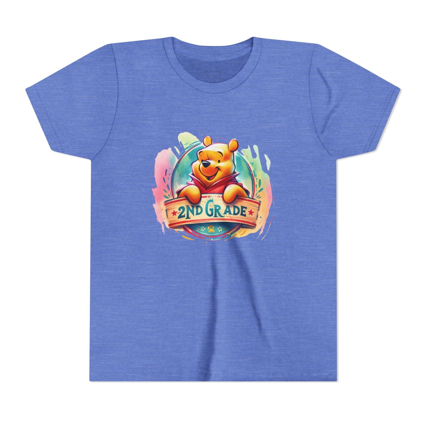 2nd Grade Winnie the Pooh Bear, Youth Short Sleeve Tee, Back to School Shirt, Kids School Shirt, Fun Class Tee, Birthday Gift